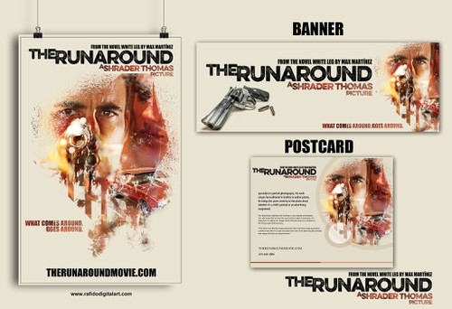Movie design with the title 'the runaround'