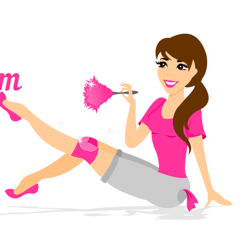 Cleaning company logo with the title 'Create feminine/classy logo that says look Pretty&fancy while cleaninggritty'