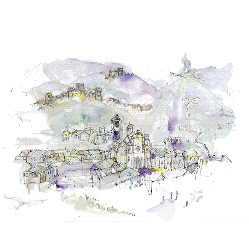 Love illustration with the title 'Watercolor for a Website.'