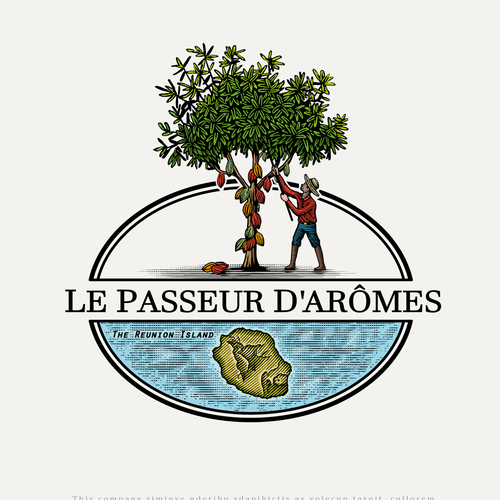 Island logo with the title 'Le Passeur d'Arômes'