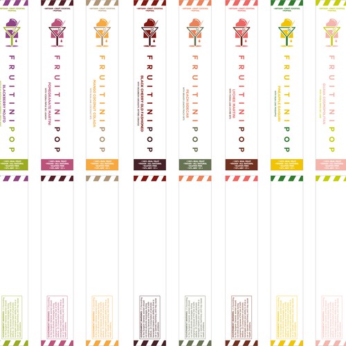 Citrus design with the title 'Packaging for alcohol infused popsicles'
