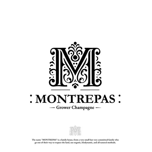 Champagne bottle logo with the title 'Champagne company'