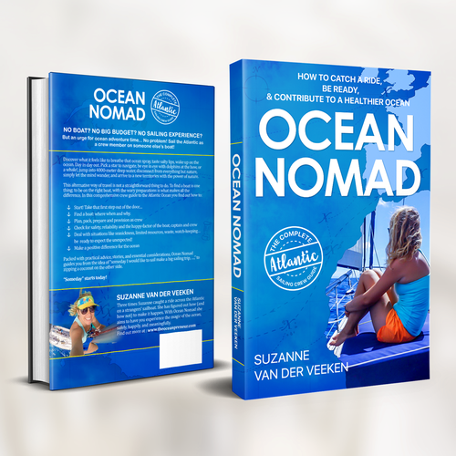 Travel book cover with the title 'Book Cover for "Ocean Nomad"'