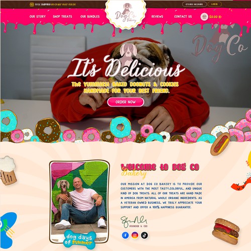 Bakery website with the title 'Shopify Website for Dog Bakery Products'