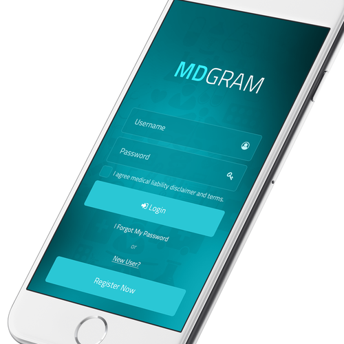 White design with the title 'MDgram App'