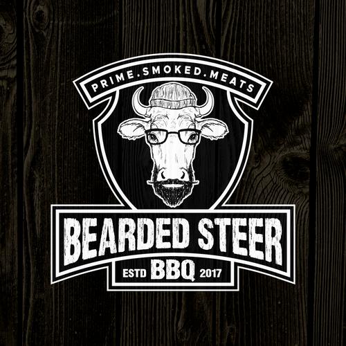 BBQ logo with the title 'Hipster BBQ joint logo design'