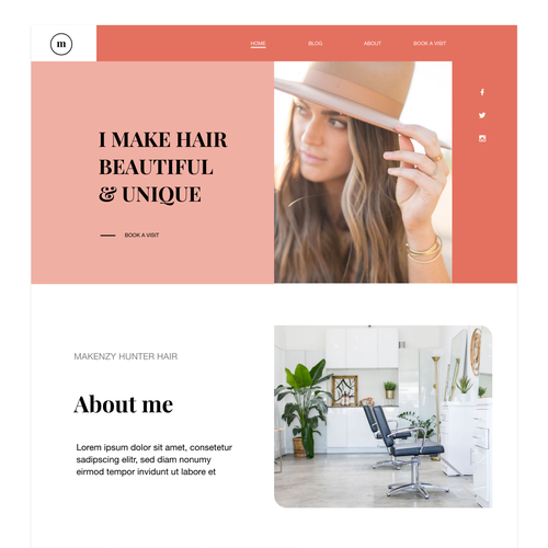 Beauty website with the title 'Elegant Logo for a Hair Dressing Company'