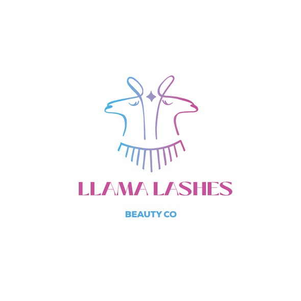 Eyelash logo with the title 'Llama lashes'