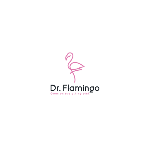 Animal logo with the title 'Flamingo Line art style'
