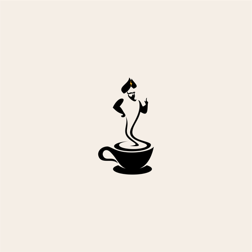Genie logo with the title 'genie from a coffee logo'
