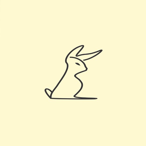 Nightclub logo with the title 'B and Rabbit concept for nightclub.'