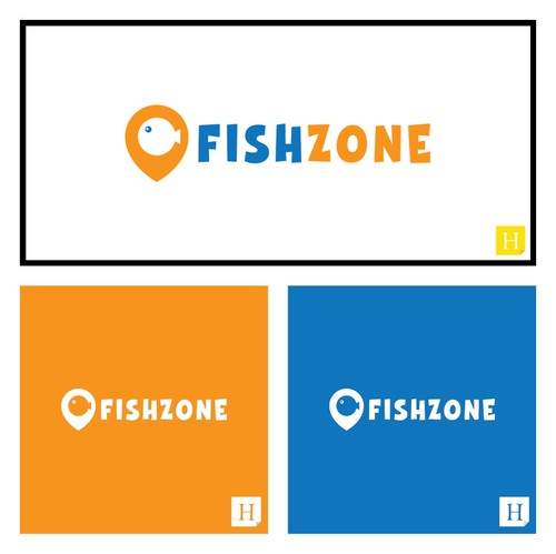 Zone logo with the title 'FISH ZONE - logo for fishing accessories eshop'