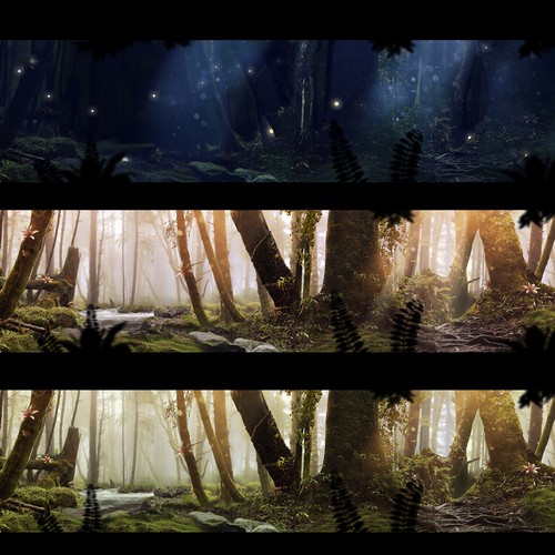 Background illustration with the title 'Fantasy Forest Background'