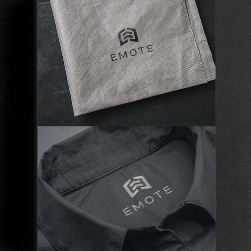 Monochromatic logo with the title 'Emote'