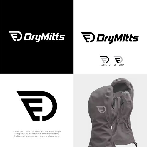 Glove logo with the title 'Drymitts logo design'