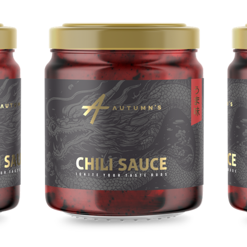 Sauce label with the title 'Chili Sauce Label Design Concept, Norway'