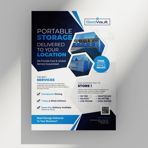 Flayer design with the title 'GeoVault.'