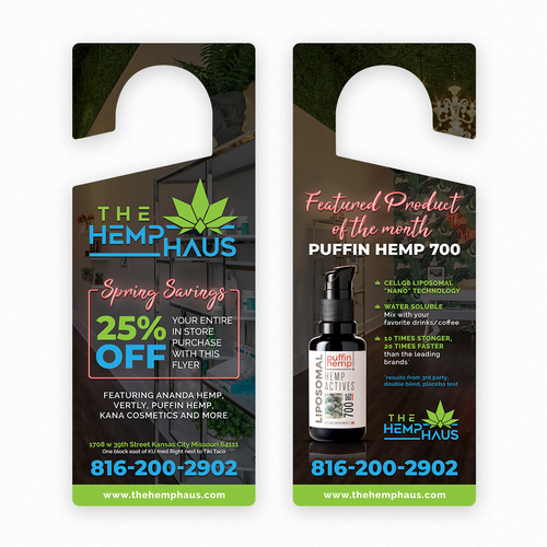 Hemp design with the title 'The Hemp Haus Door Hanger'