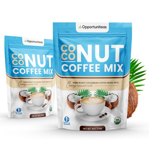 Roasted coffee packaging with the title 'Coffee Mix'