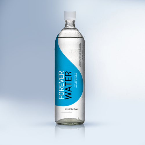 Pure design with the title '"Forever Water", label design'