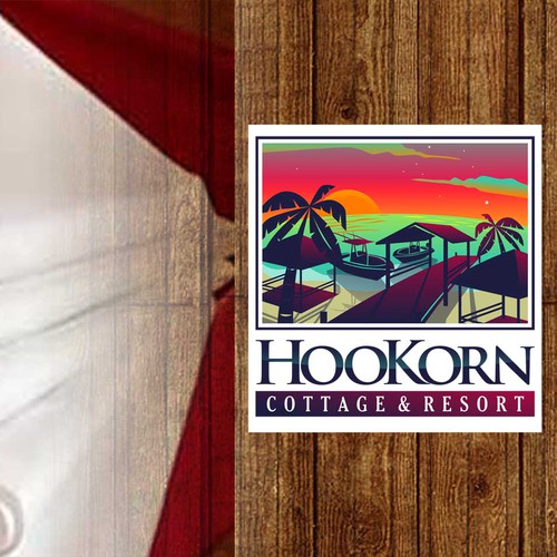 Resort design with the title 'BEACK DOCKSIDE ILLUSTRATION'