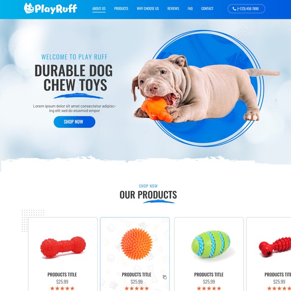 Pet website with the title 'Playruff'
