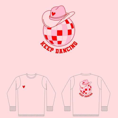 Women's t-shirt with the title 'T-SHIRT WOMEN BOUTIQUE PINK DANCING PARTY'