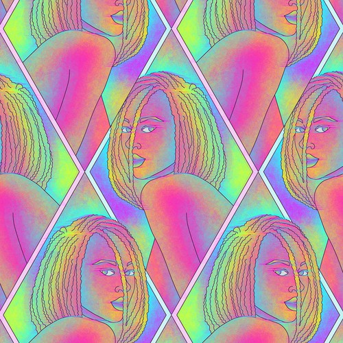 Women illustration with the title 'Neon pattern'