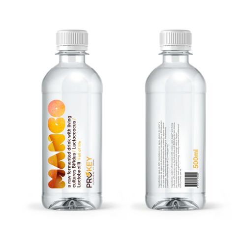Branding label with the title 'Healthy water drink'