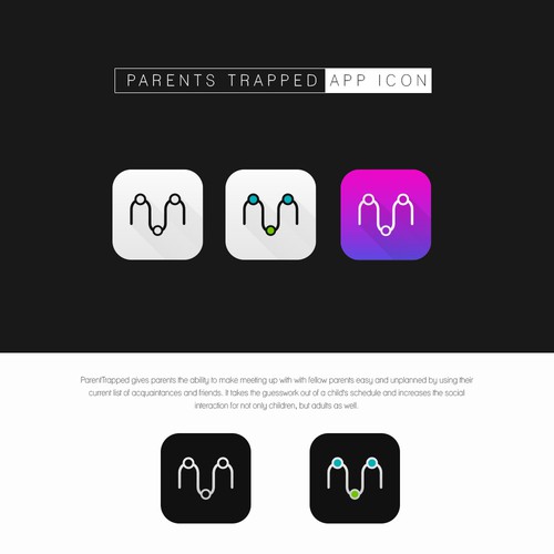 Parent logo with the title 'App icon that is playful and encourages meeting up with fellow parents'