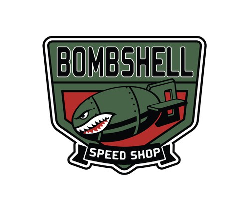 Bomb logo with the title 'Bombshell Speed Shop'