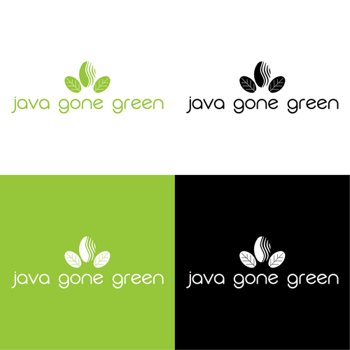 Java logo with the title 'Java Gone Green Logo'
