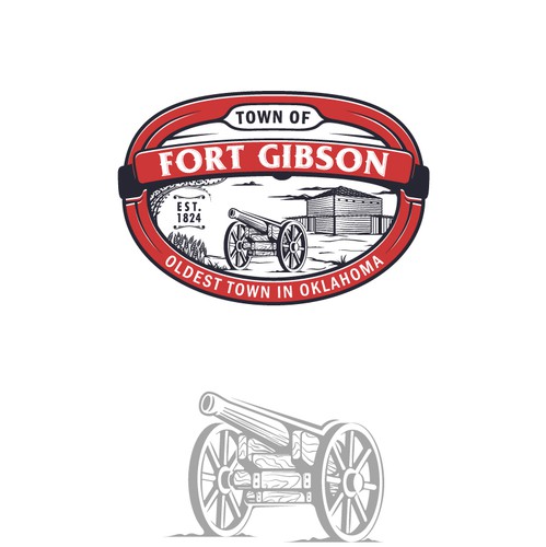 Cannon design with the title 'badge logo design'