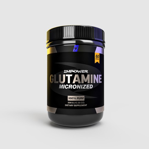 Fitness label with the title 'Glutamine'