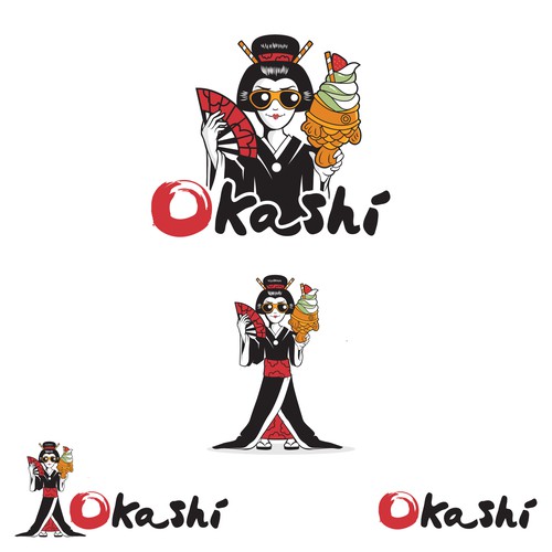 Japanese design with the title 'Okashi'