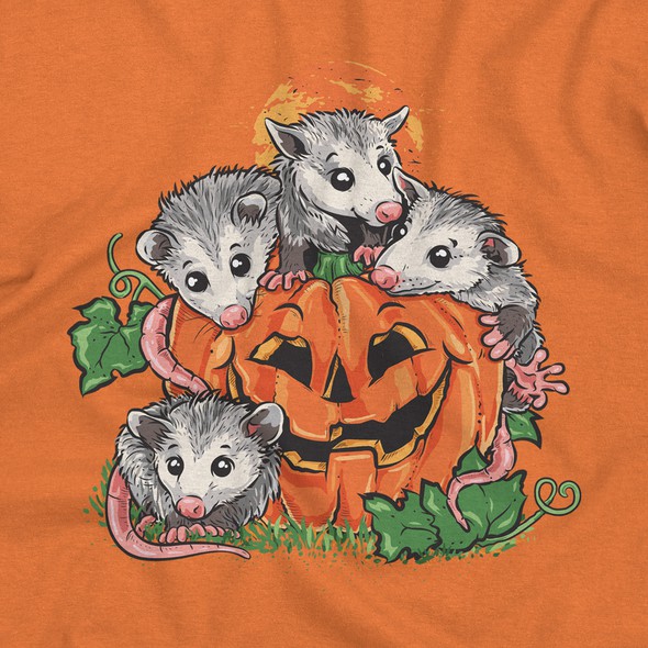 T-shirt with the title 'Hallowen opposum shirt design'