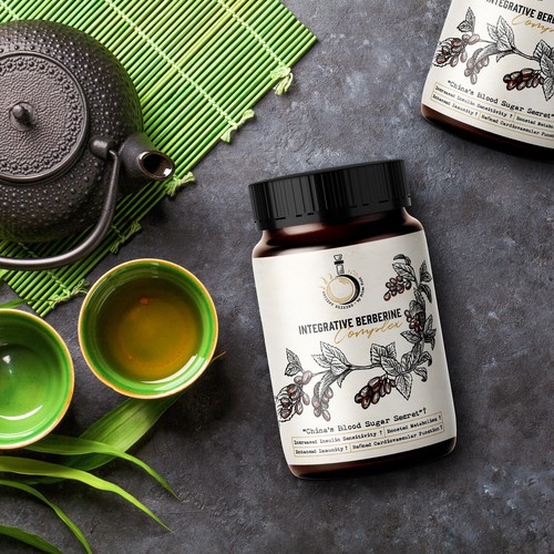 Chinese design with the title 'Ancient Elixirs Herbal Supplement Logo & Label Design'