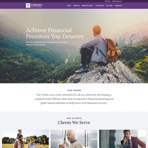 Investment website with the title 'Web Design fpr Financial Services Company'
