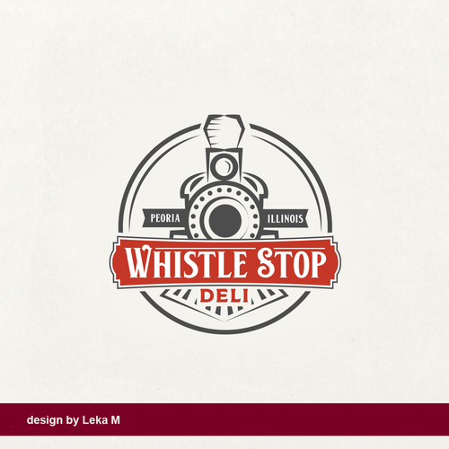 Railway design with the title 'Whistle Stop Deli'