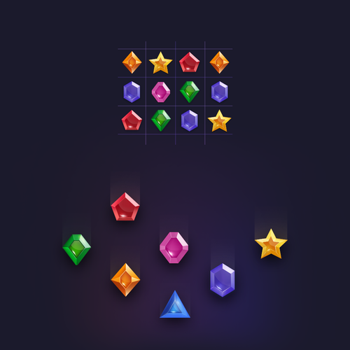 Game design artwork with the title 'Game icons'