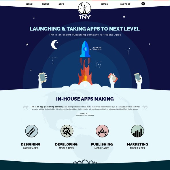 Artistic website with the title 'artistic creative web app based design'
