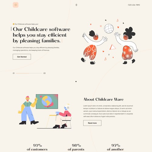 Awesome website with the title 'Childcare website design'