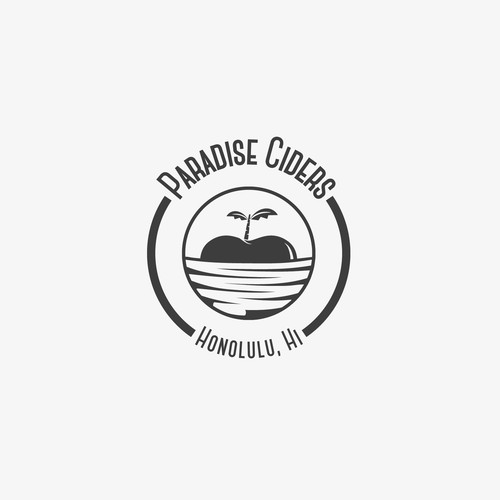 Apple logo with the title 'Logo for Hawaii's first Hard Cidery'