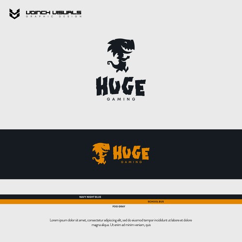 Streamer design with the title 'Logo design for HUGE Gaming'