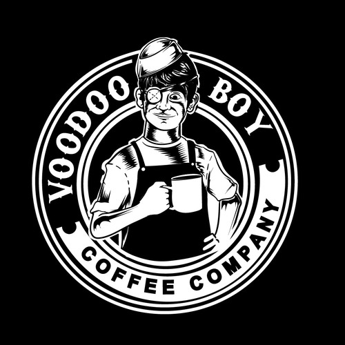 Horror logo with the title 'Voodoo boy coffee logo concept'