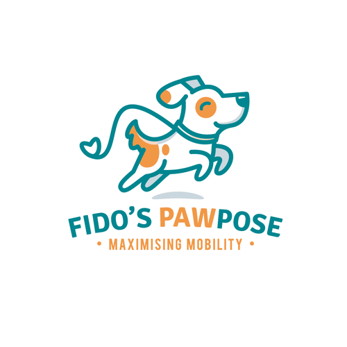 Dog logo with the title 'Playful and vital dog logo mascot'