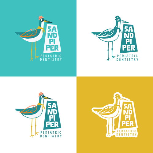 Pediatric design with the title 'Sandpiper Pediatric Dentistry Logo'