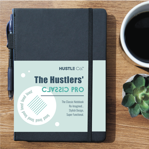 Notebook design with the title 'Notebook Packaging Design - lined'