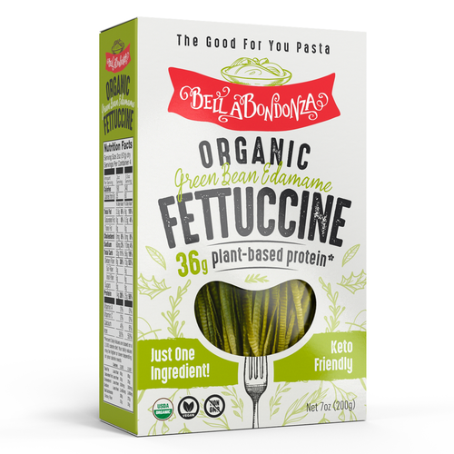 Health packaging with the title 'Packaging Design for Organic Fettuccine'
