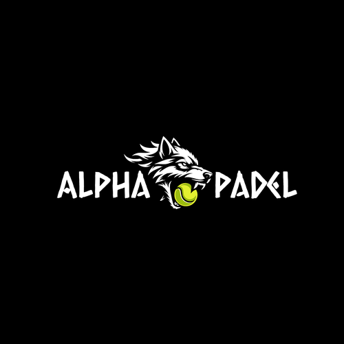 Wolf logo with the title 'Dynamic and aggressive logo designed for a padel brand'